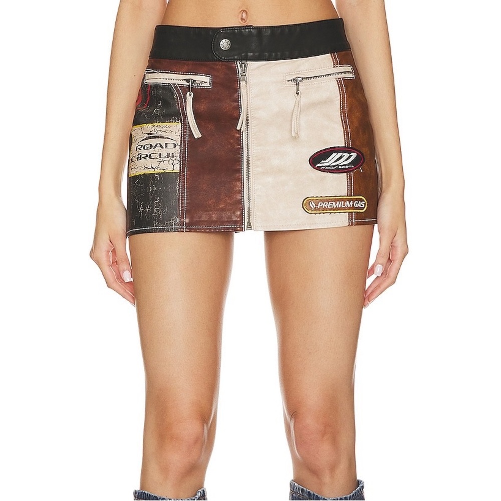 Jaded London Daytona Faux Leather Mini Skirt